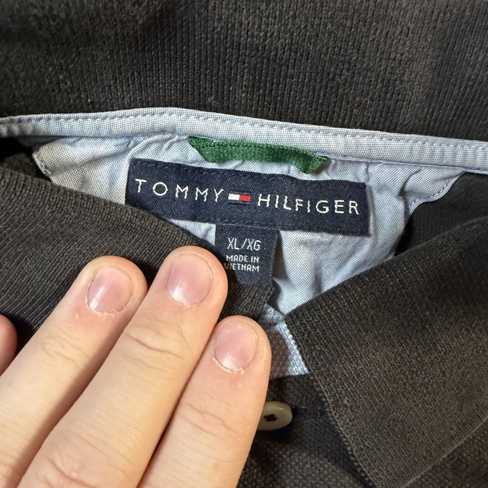 Tommy Hilfiger Mens Regular Fit Short Sleeve Cotton Polo Shirt Black Sz XL Logo - Picture 3 of 7
